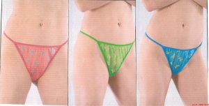 Womens Lingerie Sheer Butterfly Thong Plus Size 8