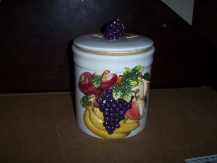 Vintage Cookie Jar with Fruit