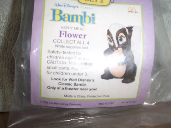 McDonalds 1988 Flower the Skunk from Bambi