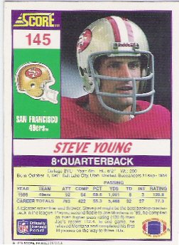 Steve Young 1990 Score 49er QB