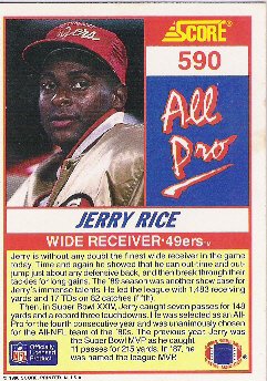 Jerry Rice All Pro 1990 Score