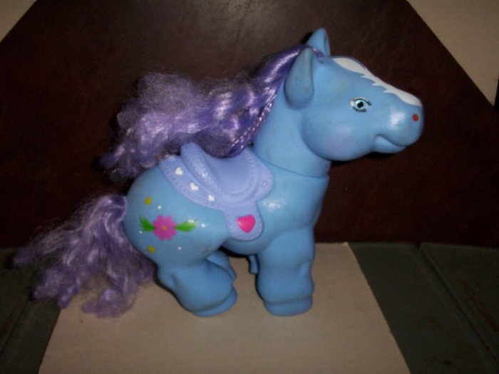 Large Size My Little Pony Blue with Flowers
