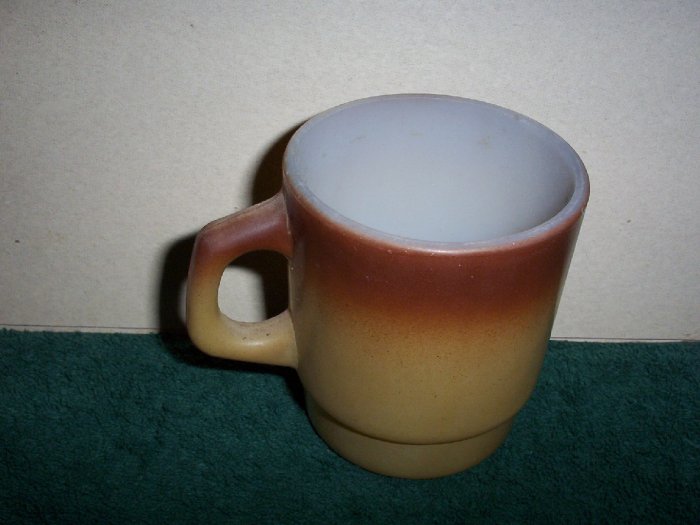 Set of 2 Fire King Two Tone Brown Mugs