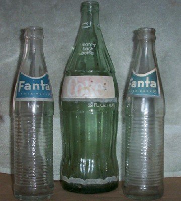 Vintage Coke and Fanta Bottles