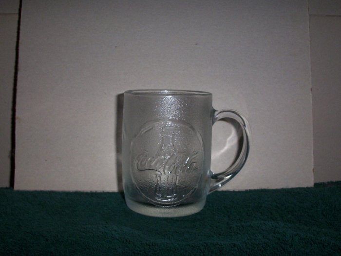 Two Coca Cola Clear Glass Mugs