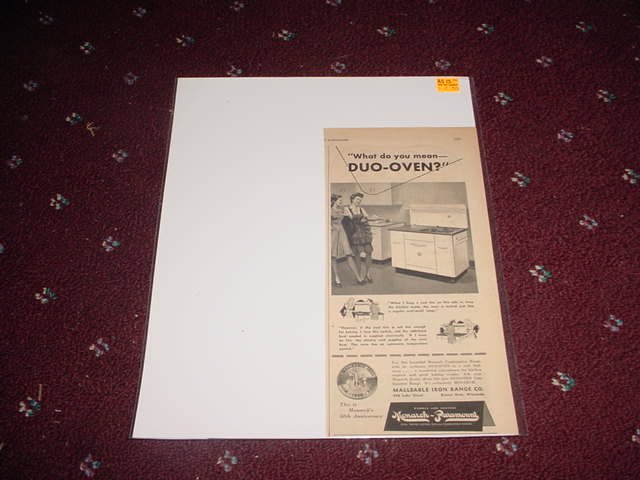 1946 Monarch-Paramount Duo Oven ad