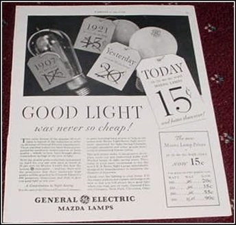 1935 GE Mazda Lamp ad