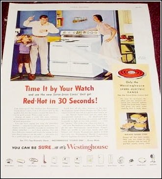 1951 Westinghouse Electric Range ad