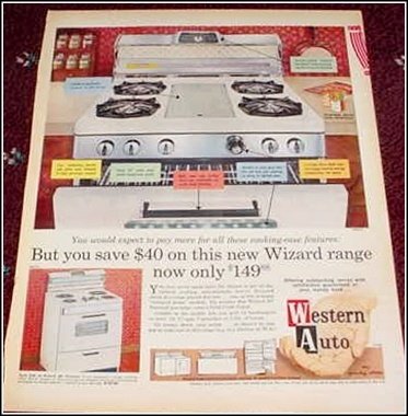 1963 Western Auto Wizard Range ad