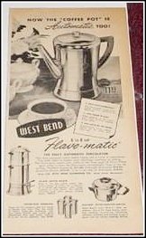 West Bend Flav O Matic Coffeemaker ad