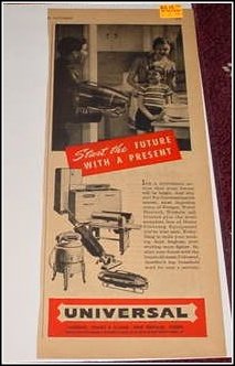 1946 Universal Appliances ad