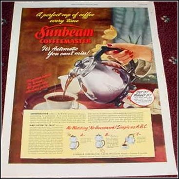 1948 Sunbeam Coffeemaster ad