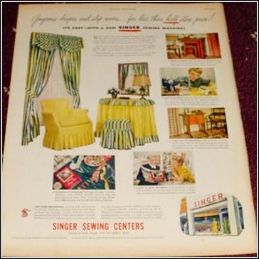 1950 Singer Sewing Center ad