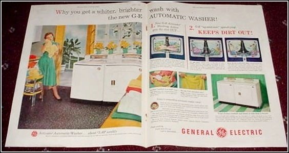 1954 GE Washer & Dryer ad