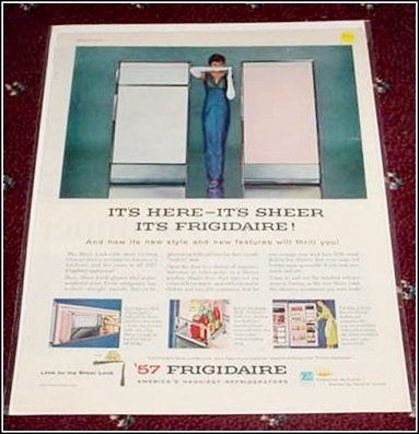 1957 Frigidaire Refrigerator ad