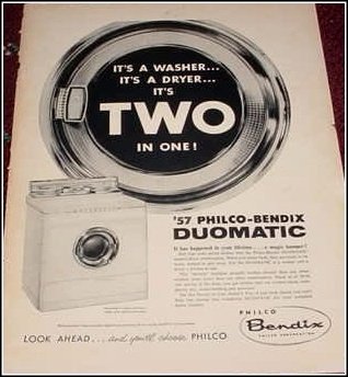1957 Bendix Duomatic Washing Machine ad
