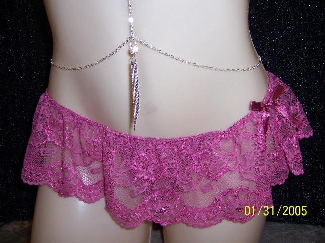 Crystal Waterfall Silvertone Belly Chain