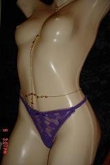 Purple Crystal & goldtone Rosette full body chain
