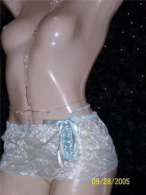 Blue Eve Floral Vine Crystal Body Choker Belly Chain