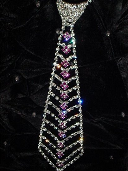 Hot Pink Crystal Necktie