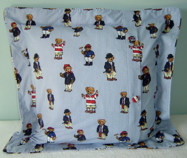 RALPH LAUREN CUSTOM TEDDY BEAR STRIPE EURO SHAM