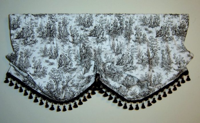 Jamestown Toile Custom Balloon Valance 3 Color Options