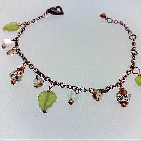 Handmade Olive leaves bracelet charms