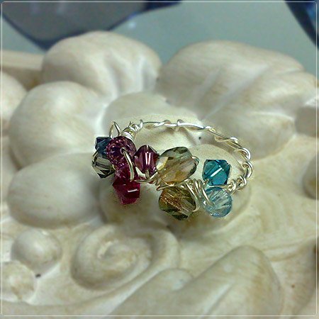Handmade Wire-wrapped Pink Hue Ring