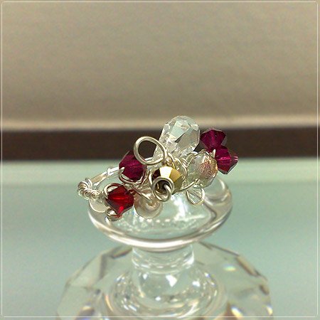 Handmade Wire-wrapped Swarvoski Crystals Ring