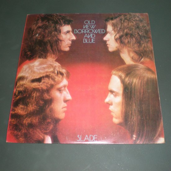 SLADE : OLD NEW BORROWED AND BLUE ( UK Glam Rock Rare VINYL RECORD LP )