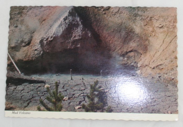 "Mud Volcano" 60s VINTAGE POSTCARD Yellowstone