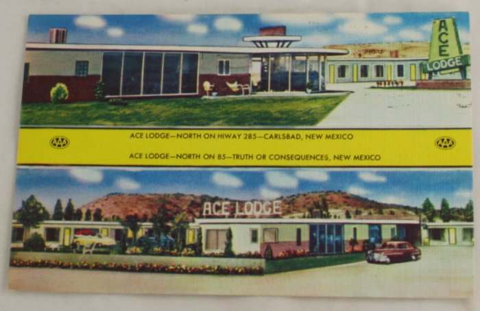 "Ace Lodge" VINTAGE POSTCARD Carlsbad New Mexico