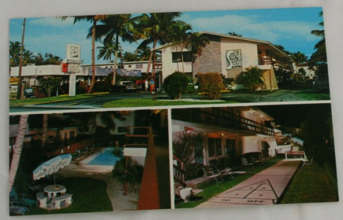 "Surfside Apartments" VINTAGE POSTCARD Pompano Beach Florida