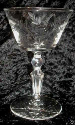 Libbey Rock Sharpe Tall Sherbert Champagne #3006 "Fern"