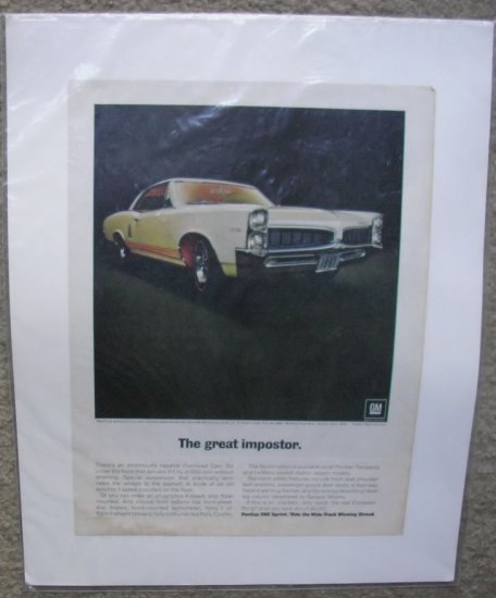 1967 Pontiac Sprint Option Color Magazine Ad