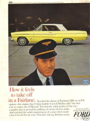 65 Ford Fairlane Airline Captain 1965 Magazine Ad
