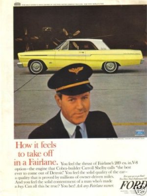 65 Ford Fairlane Airline Captain 1965 Magazine Ad