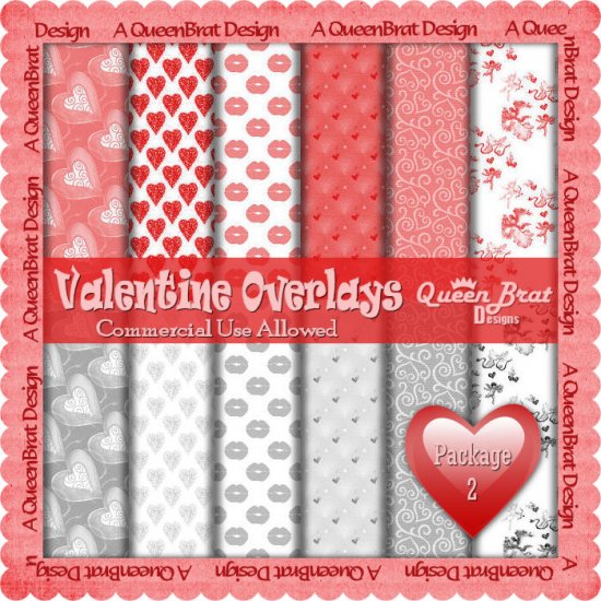 Valentine Overlays 2 - Scrapper Size
