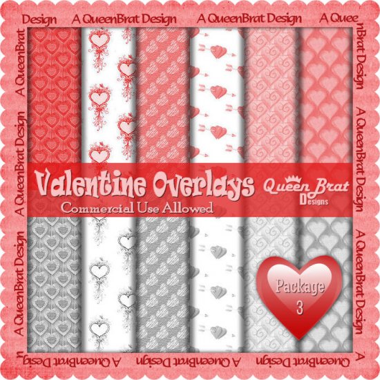 Valentine Overlays 3 - Scrapper Size