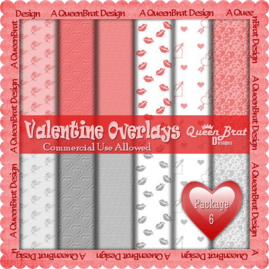 Valentine Overlays 6 - Scrapper Size