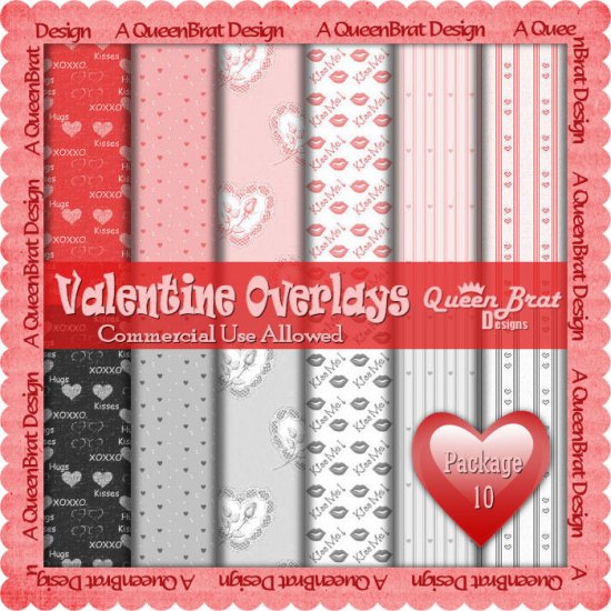 Valentine Overlays 10 - Scrapper Size