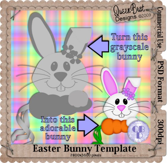 Easter Bunny Template 2
