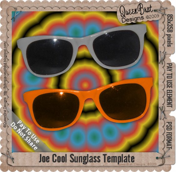 Joe Cool Sunglasses Template