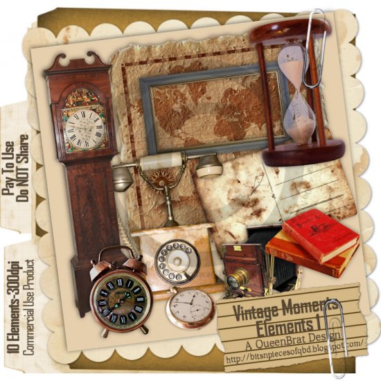 Vintage Moments Elements 1 - Scrapper Size