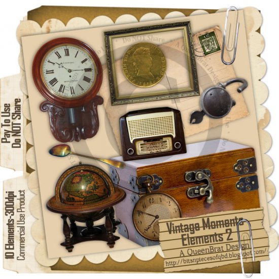 Vintage Moments Elements 2 - Scrapper Size