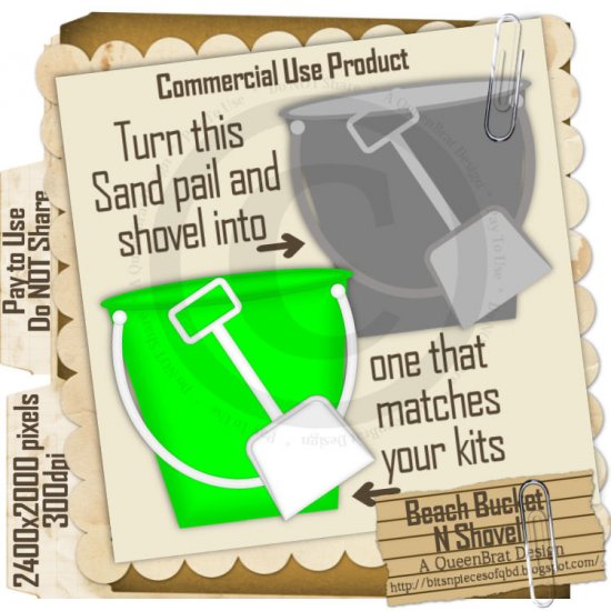 Beach Bucket N Shovel Template