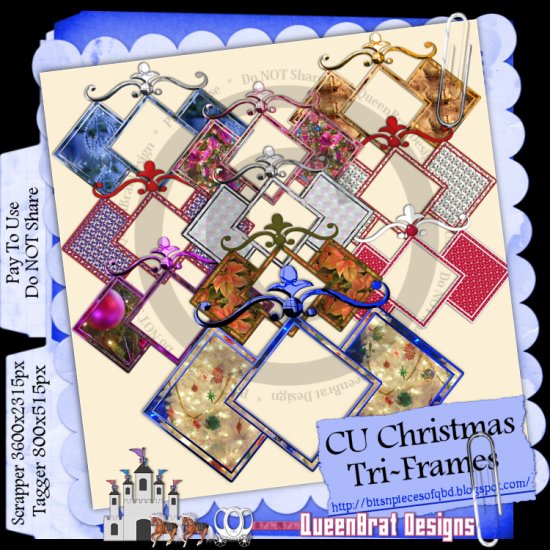 CU Christmas Tri-frames Tagger Size