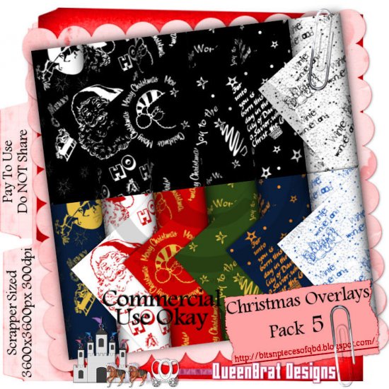 Christmas Overlays 2009 Scrappers Pack 5