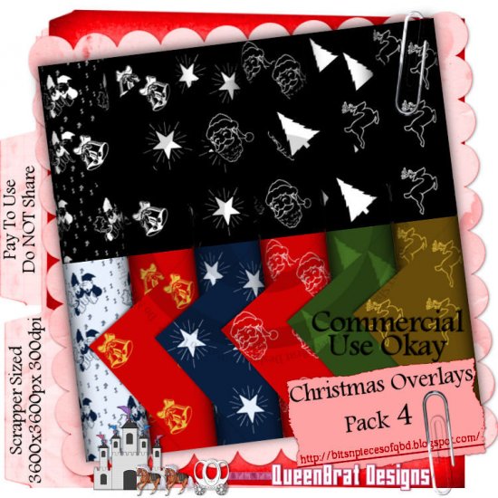 Christmas Overlays 2009 Scrappers Pack 4
