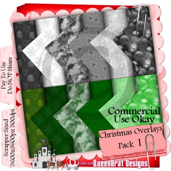 Christmas Overlays 2009 Scrappers Pack 1